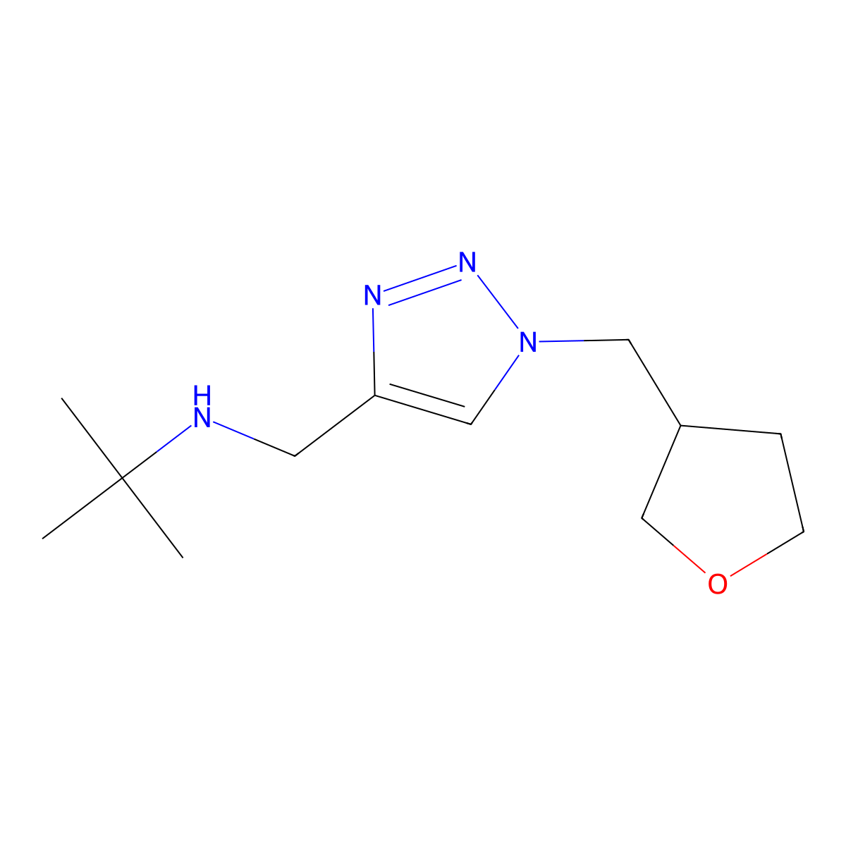 tert-Butyl({1-[(oxolan-3-yl)methyl]-1H-1,2,3-triazol-4-yl}methyl)amine molecular structure, CAS 1466937-58-5
