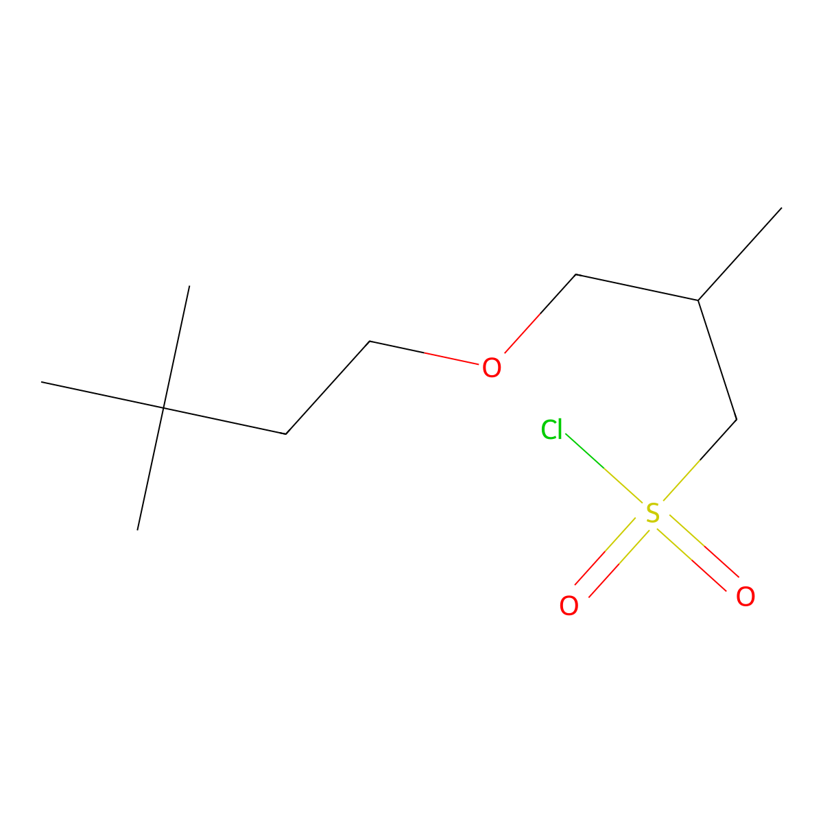 3-(3,3-Dimethylbutoxy)-2-methylpropane-1-sulfonyl chloride molecular structure, CAS 1466940-31-7