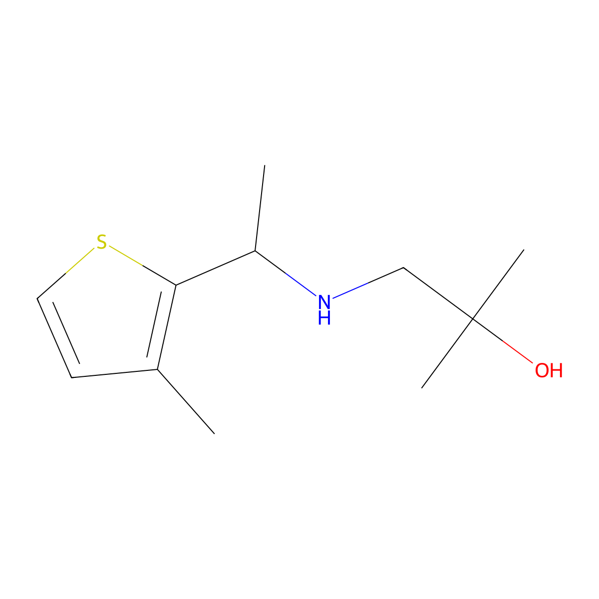 2-Methyl-1-{[1-(3-methylthiophen-2-yl)ethyl]amino}propan-2-ol molecular structure, CAS 1466941-08-1