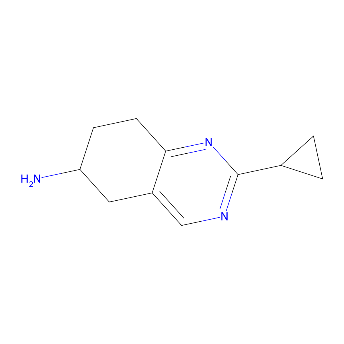 2-Cyclopropyl-5,6,7,8-tetrahydroquinazolin-6-amine molecular structure, CAS 1466943-03-2
