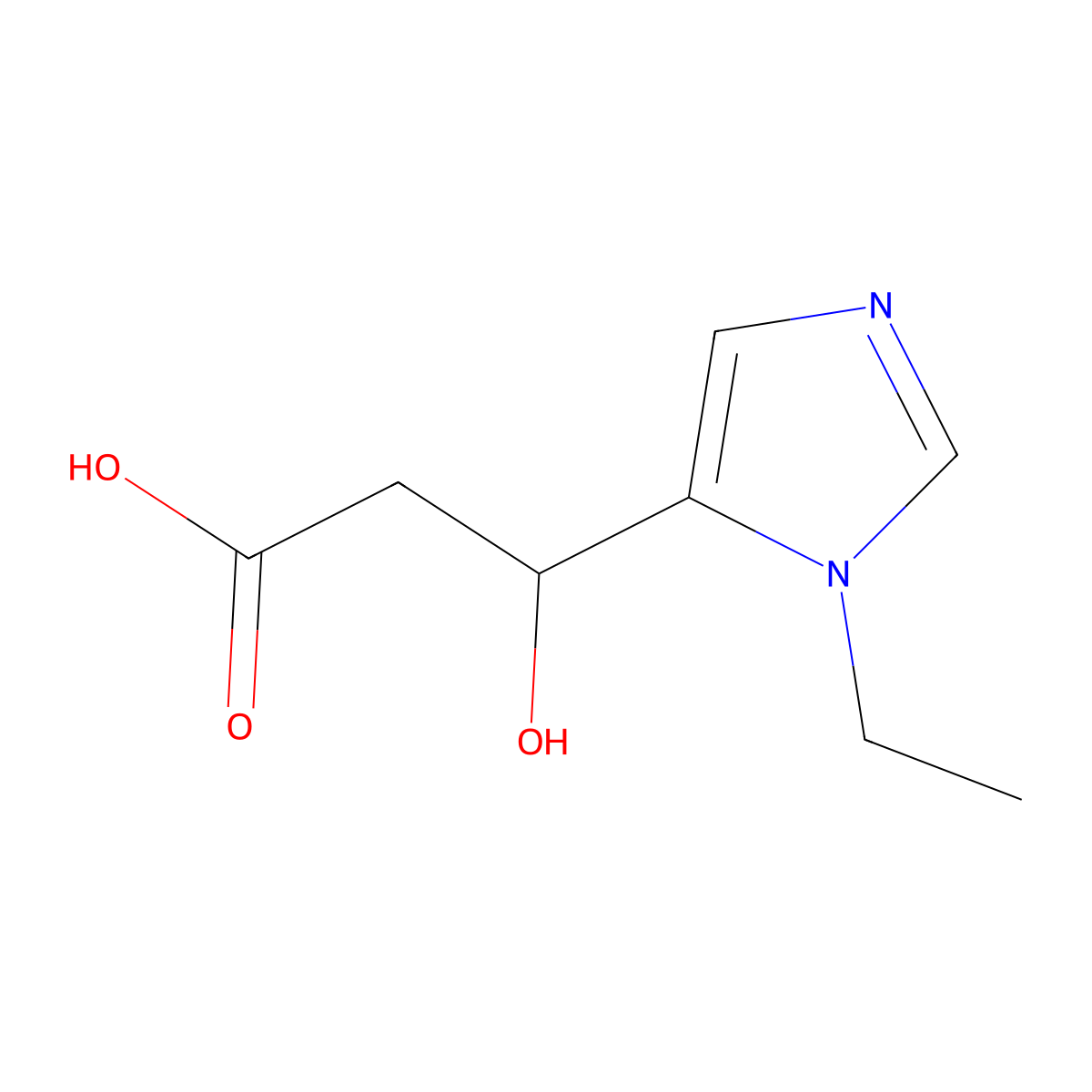 3-(1-Ethyl-1h-imidazol-5-yl)-3-hydroxypropanoic acid molecular structure, CAS 1466945-61-8