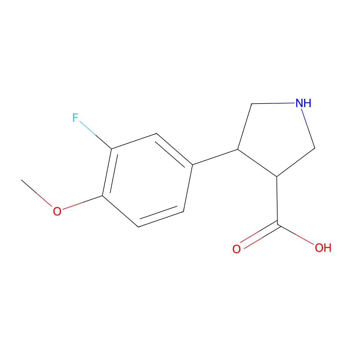 4-(3-Fluoro-4-methoxyphenyl)pyrrolidine-3-carboxylic acid molecular structure, CAS 1466950-14-0