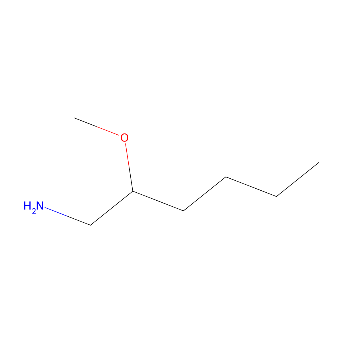 2-Methoxyhexan-1-amine molecular structure, CAS 1466958-56-4