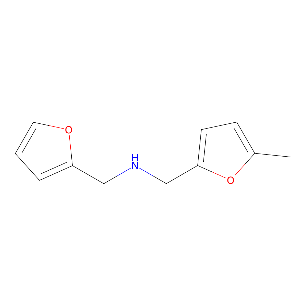 Furan-2-ylmethyl-(5-methyl-furan-2-ylmethyl)-amine molecular structure, CAS 146699-65-2