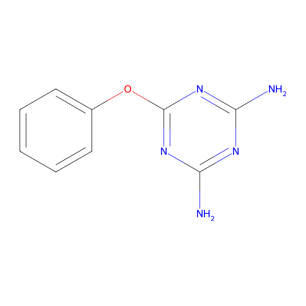6-Phenoxy-1,3,5-triazine-2,4-diamine molecular structure, CAS 1467-72-7