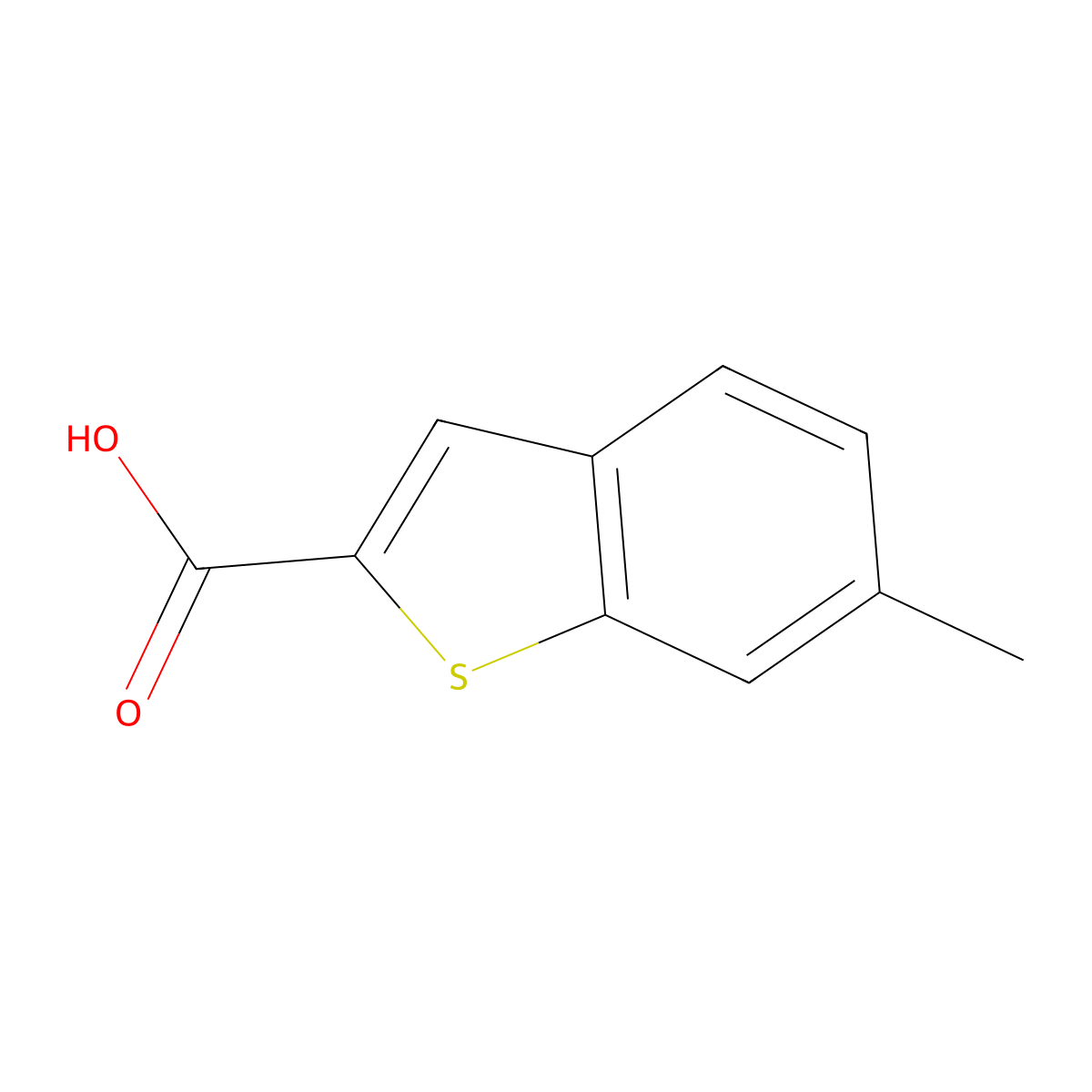 6-Methyl-1-benzothiophene-2-carboxylic acid molecular structure, CAS 1467-86-3
