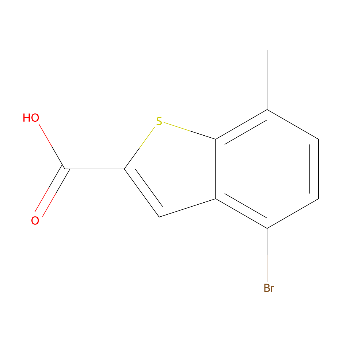 4-Bromo-7-methylbenzo[b]thiophene-2-carboxylic acid molecular structure, CAS 1467-90-9