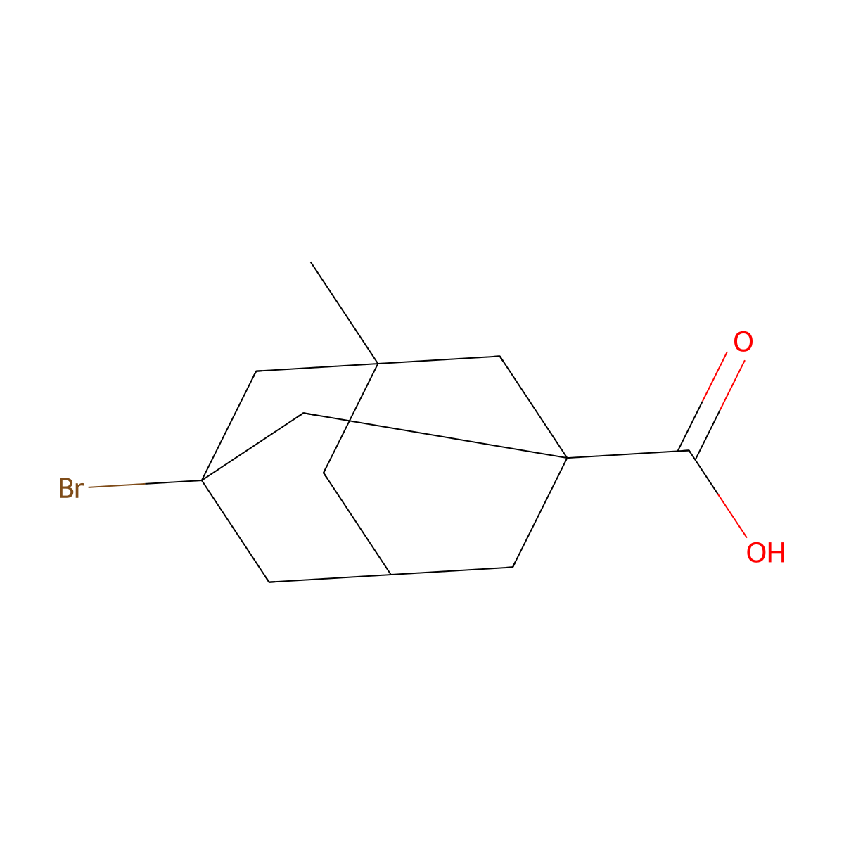 3-Bromo-5-methyladamantane-1-carboxylic acid molecular structure, CAS 14670-95-2