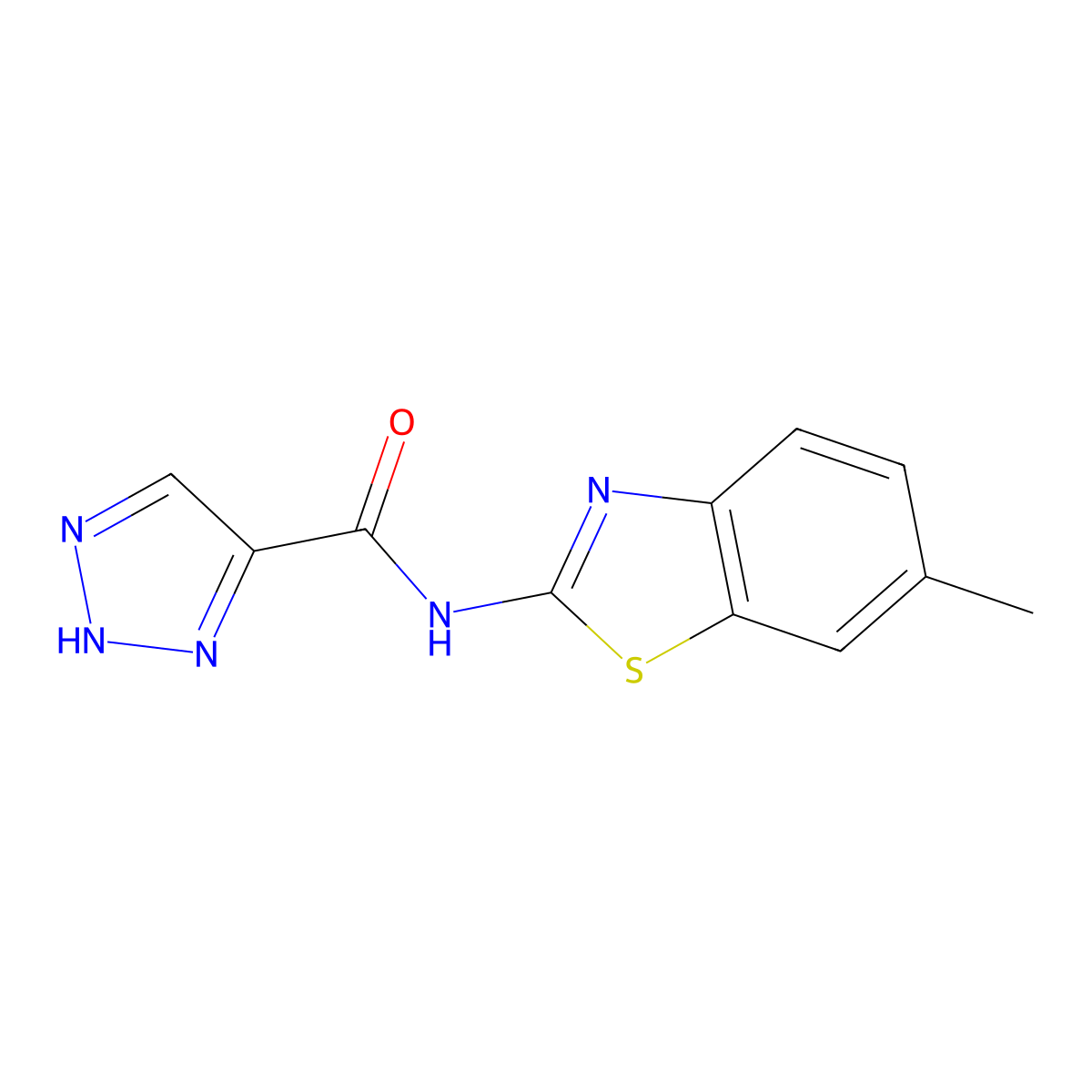 N-(6-methylbenzo[d]thiazol-2-yl)-1H-1,2,3-triazole-5-carboxamide molecular structure, CAS 1467019-01-7