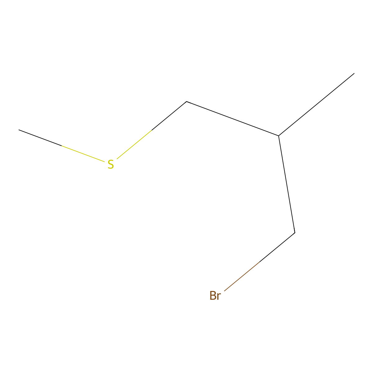 (3-Bromo-2-methylpropyl)(methyl)sulfane molecular structure, CAS 1467022-14-5