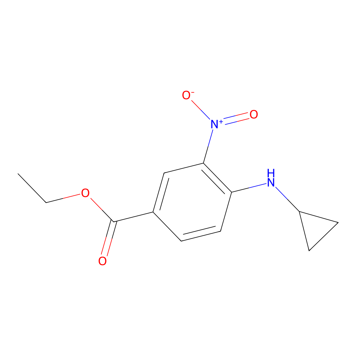 Ethyl 4-(cyclopropylamino)-3-nitrobenzoate molecular structure, CAS 1467047-28-4