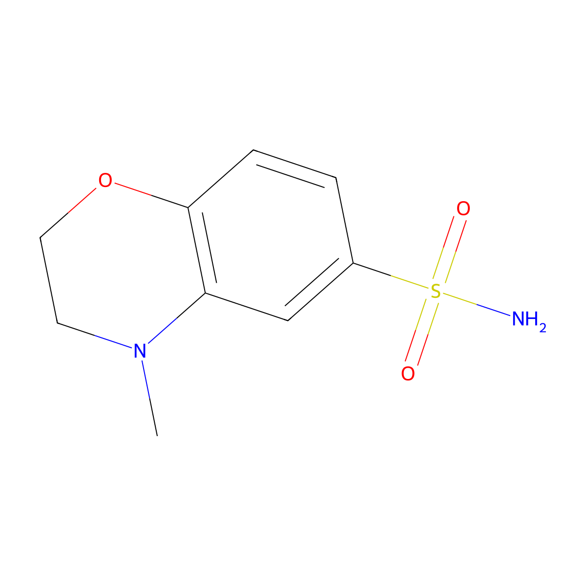 4-methyl-3,4-dihydro-2H-1,4-benzoxazine-6-sulfonamide molecular structure, CAS 1467050-48-1