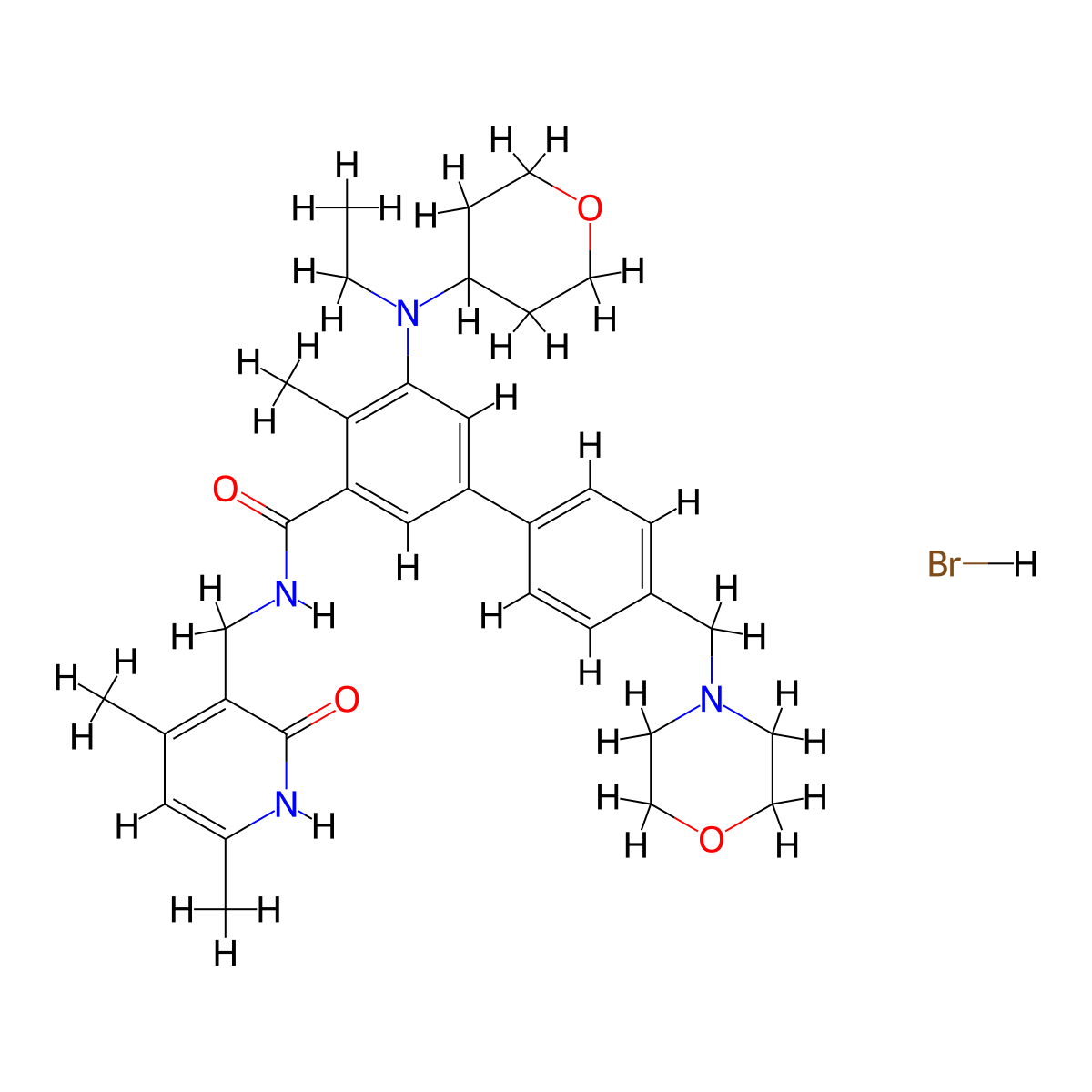 Tazemetostat Hydrobromide molecular structure, CAS 1467052-75-0