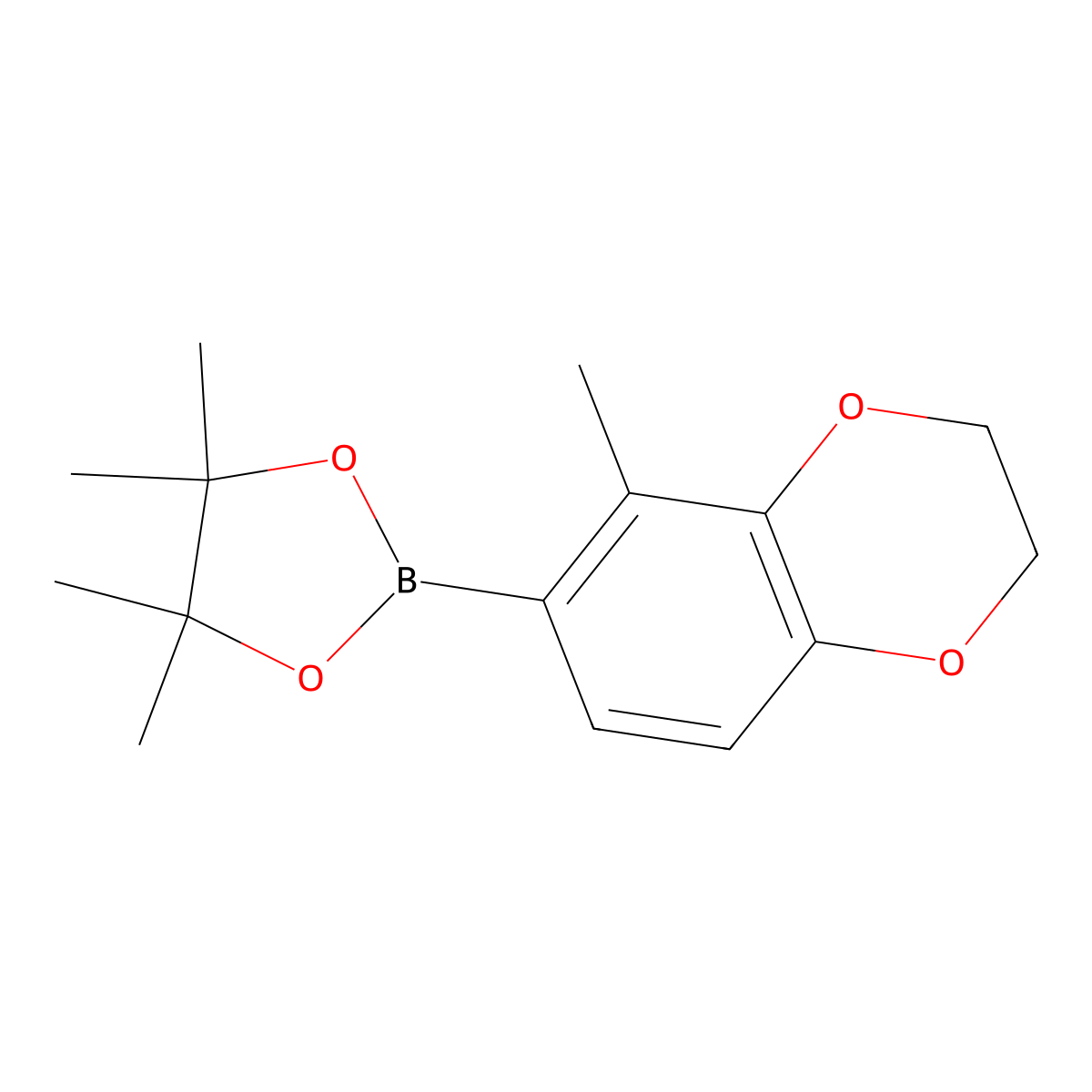 4,4,5,5-Tetramethyl-2-(5-methyl-2,3-dihydro-1,4-benzodioxin-6-yl)-1,3,2-dioxaborolane molecular structure, CAS 1467057-41-5