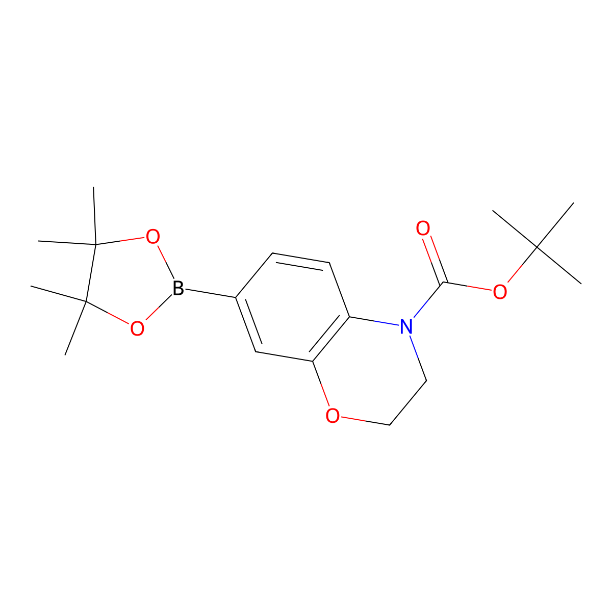 tert-butyl 7-(4,4,5,5-tetramethyl-1,3,2-dioxaborolan-2-yl)-2H-benzo[b][1,4]oxazine-4(3H)-carboxylate molecular structure, CAS 1467057-57-3