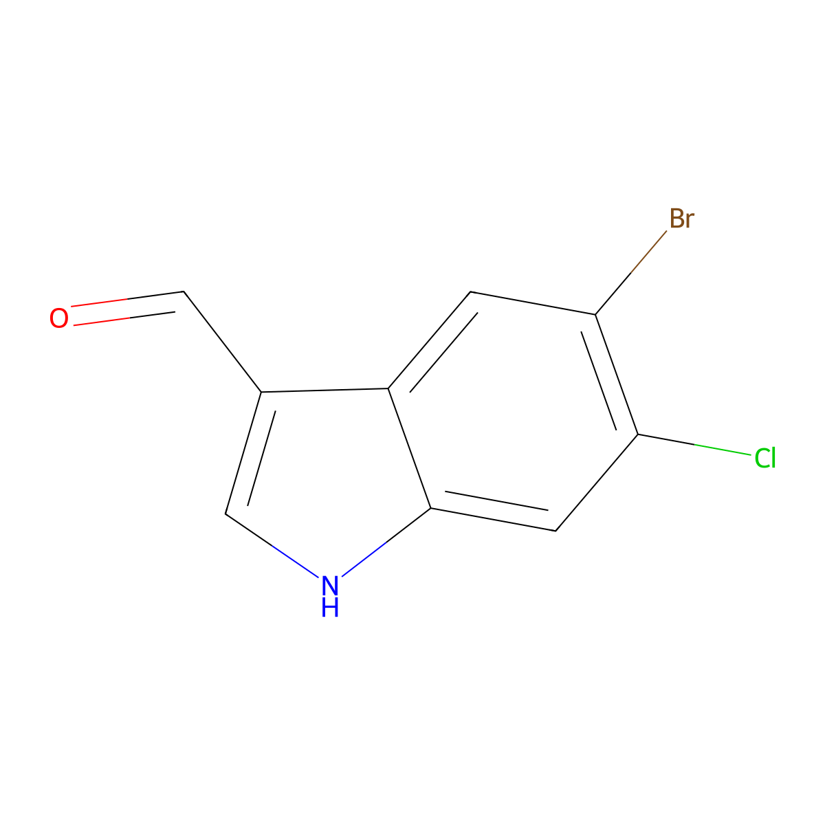 5-bromo-6-chloro-1H-indole-3-carbaldehyde molecular structure, CAS 1467059-87-5