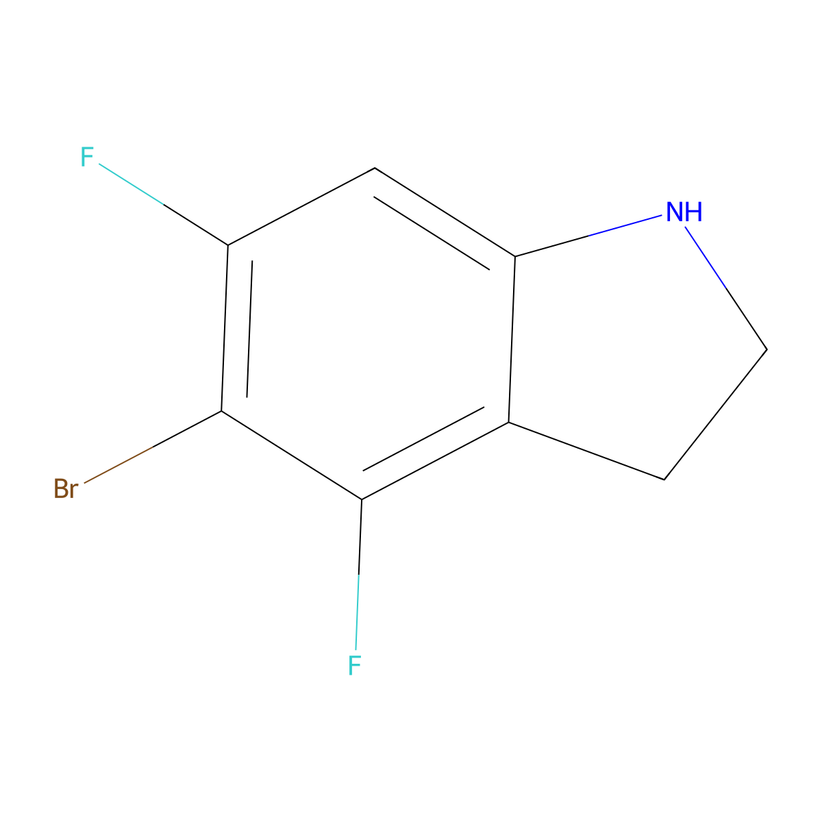 5-Bromo-4,6-difluoroindoline molecular structure, CAS 1467059-97-7