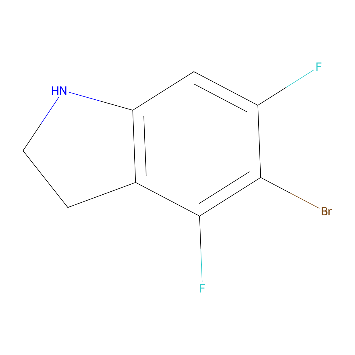 5-Bromo-4,6-difluoroindoline molecular structure, CAS 1467059-97-7