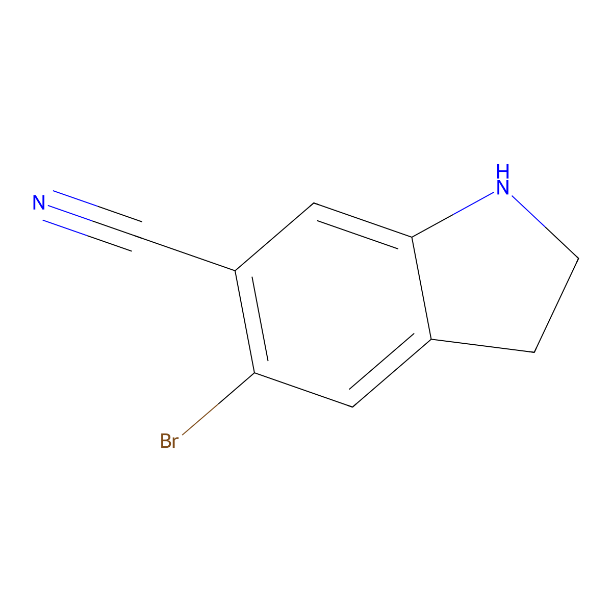 5-Bromoindoline-6-carbonitrile molecular structure, CAS 1467060-12-3