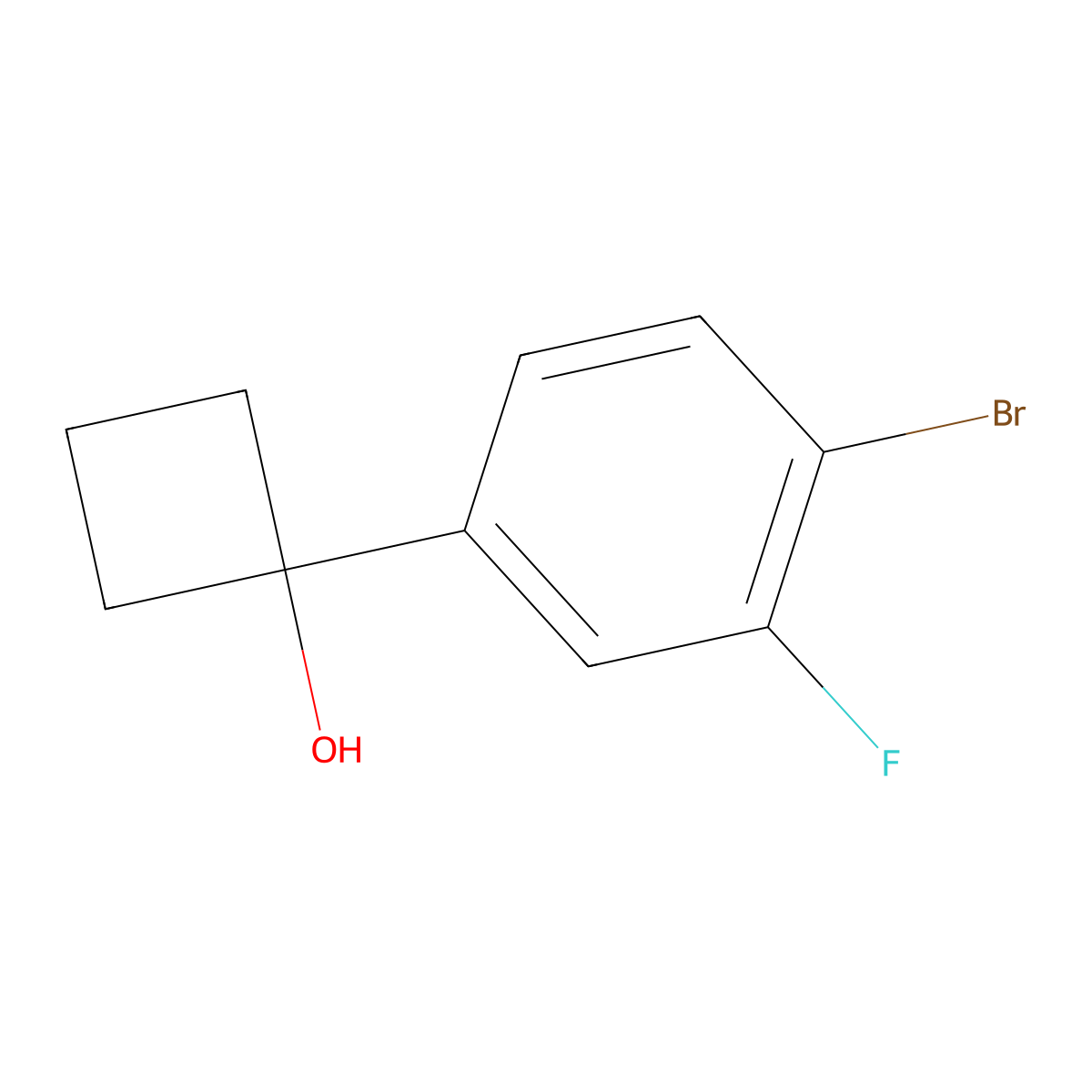 1-(4-Bromo-3-fluorophenyl)cyclobutanol molecular structure, CAS 1467060-16-7