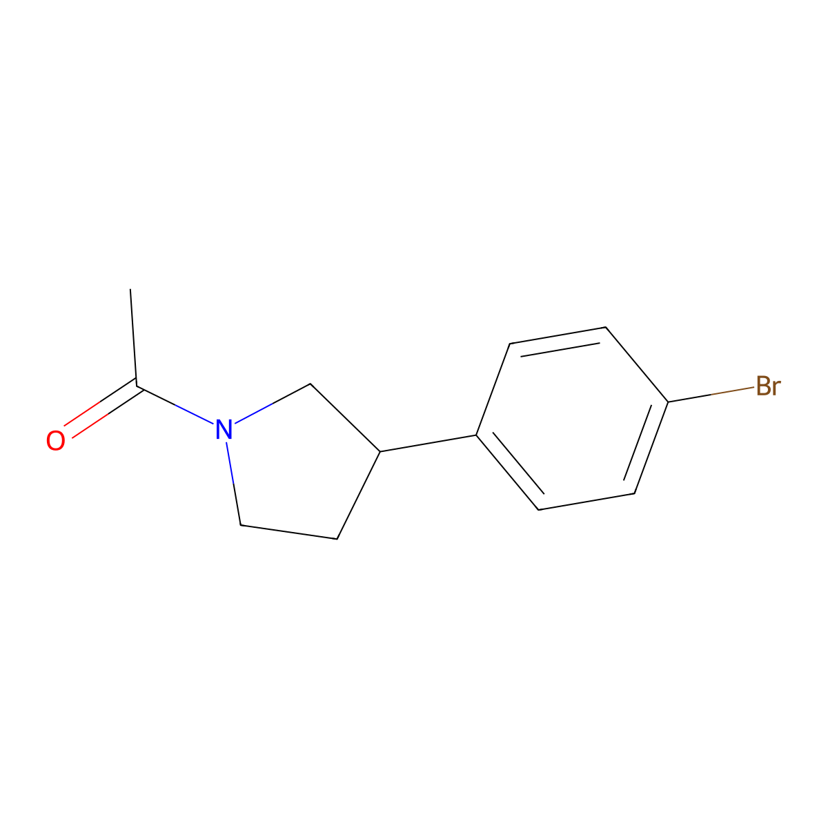 1-[3-(4-Bromophenyl)pyrrolidin-1-yl]ethanone molecular structure, CAS 1467060-22-5