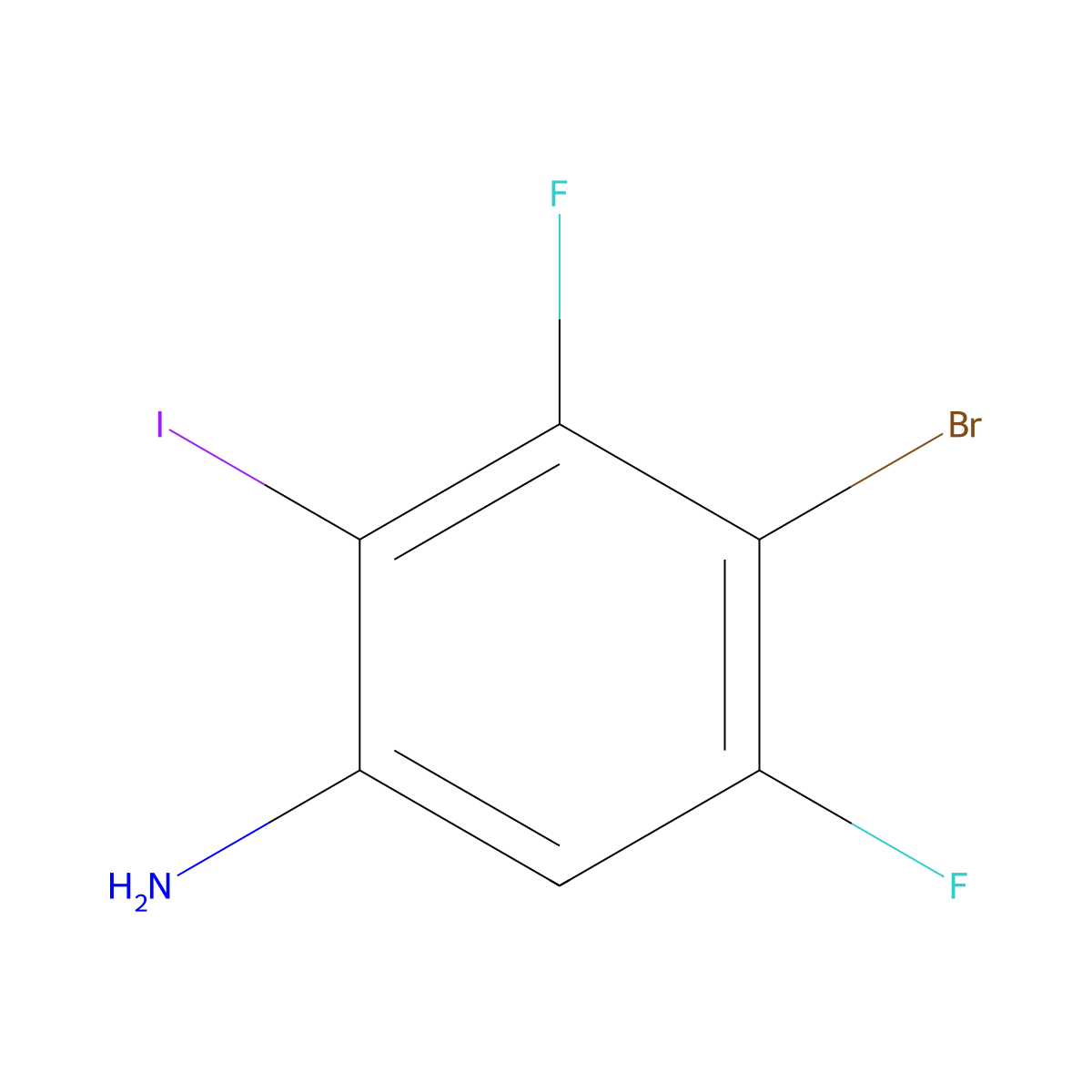 4-Bromo-3,5-difluoro-2-iodoaniline molecular structure, CAS 1467060-36-1