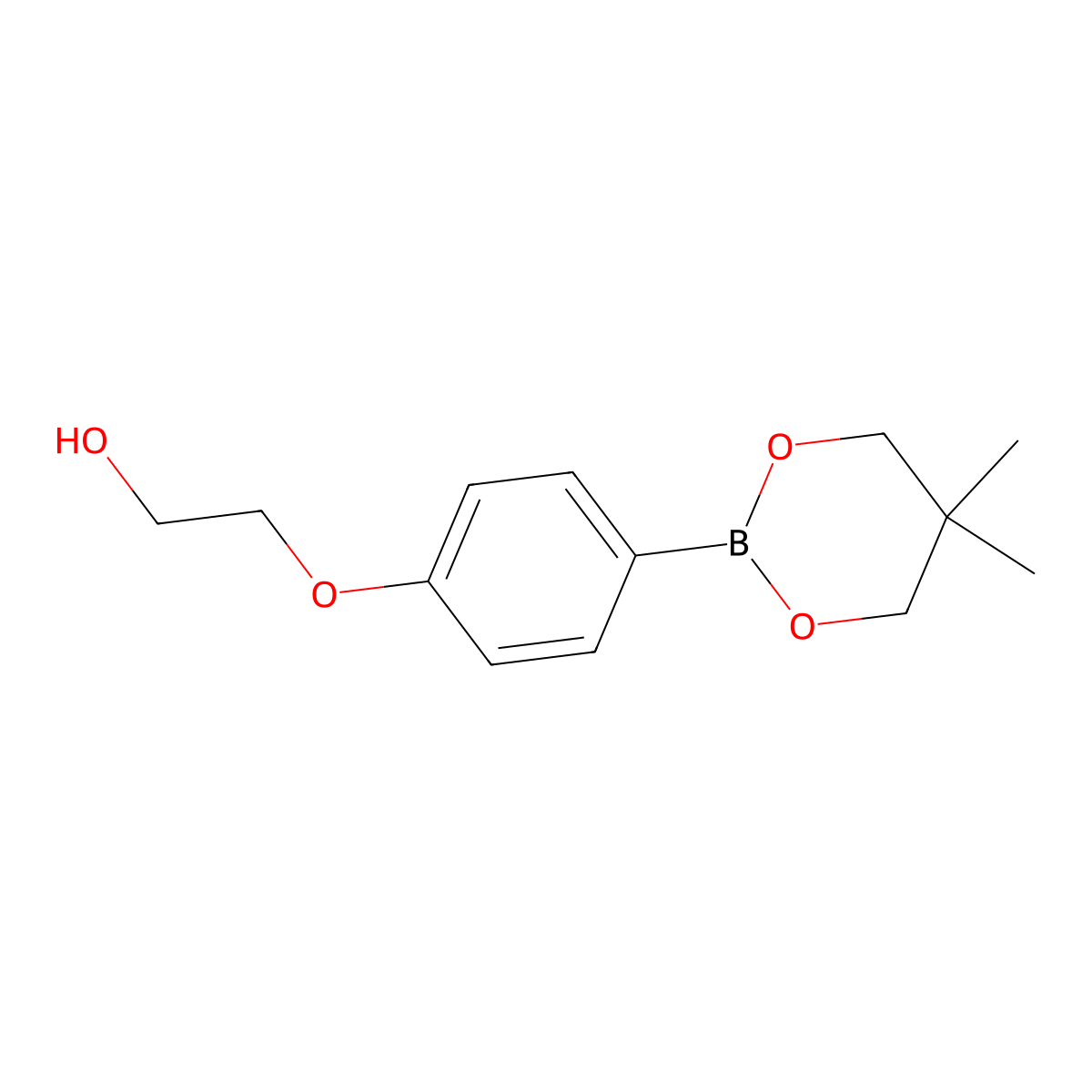 2-[4-(5,5-Dimethyl-1,3,2-dioxaborinan-2-yl)phenoxy]ethanol molecular structure, CAS 1467060-45-2