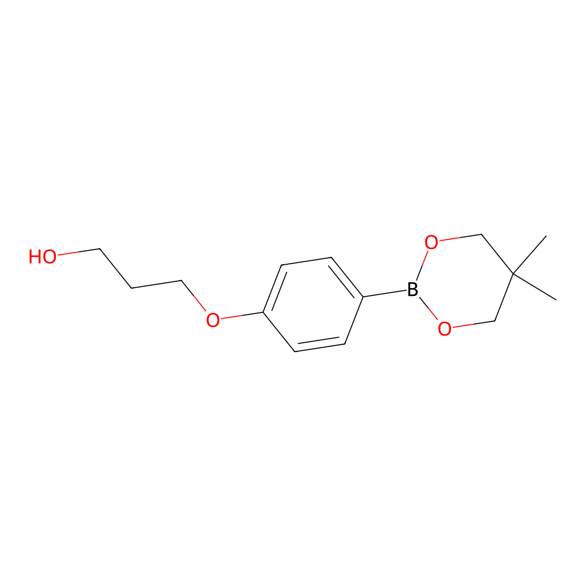 3-(4-(5,5-Dimethyl-1,3,2-dioxaborinan-2-yl)phenoxy)propan-1-ol molecular structure, CAS 1467060-52-1