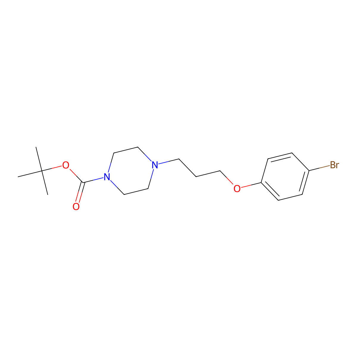 Tert-butyl 4-(3-(4-bromophenoxy)propyl)piperazine-1-carboxylate molecular structure, CAS 1467060-86-1