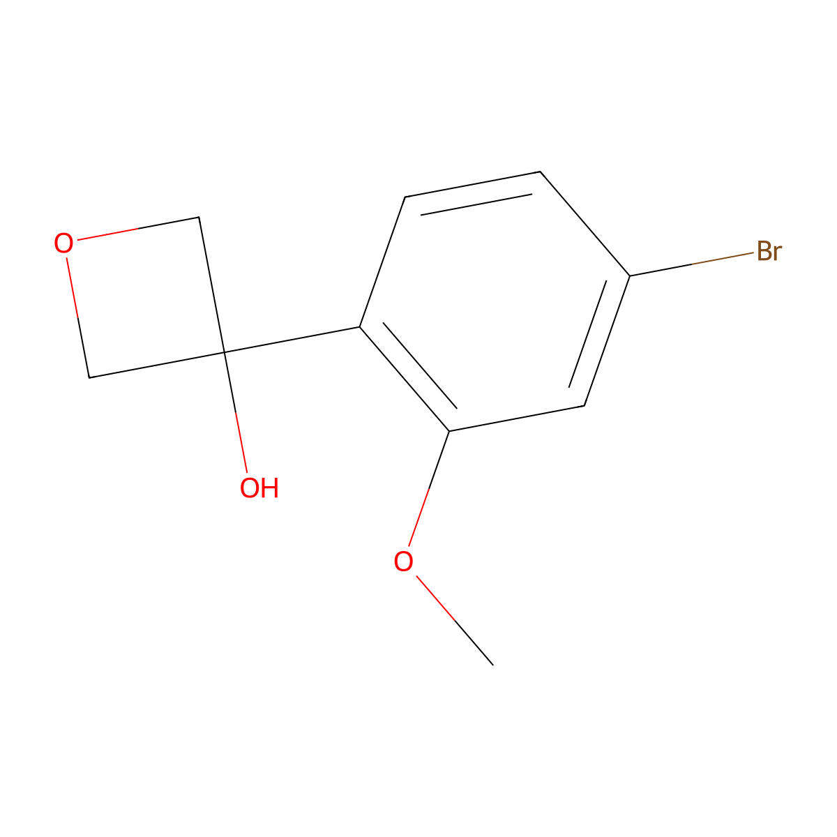 3-(4-Bromo-2-methoxyphenyl)oxetan-3-ol molecular structure, CAS 1467060-99-6
