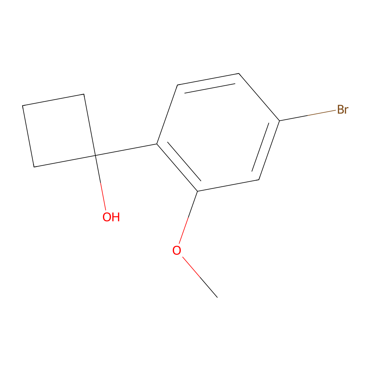 1-(4-Bromo-2-methoxyphenyl)cyclobutanol molecular structure, CAS 1467061-01-3