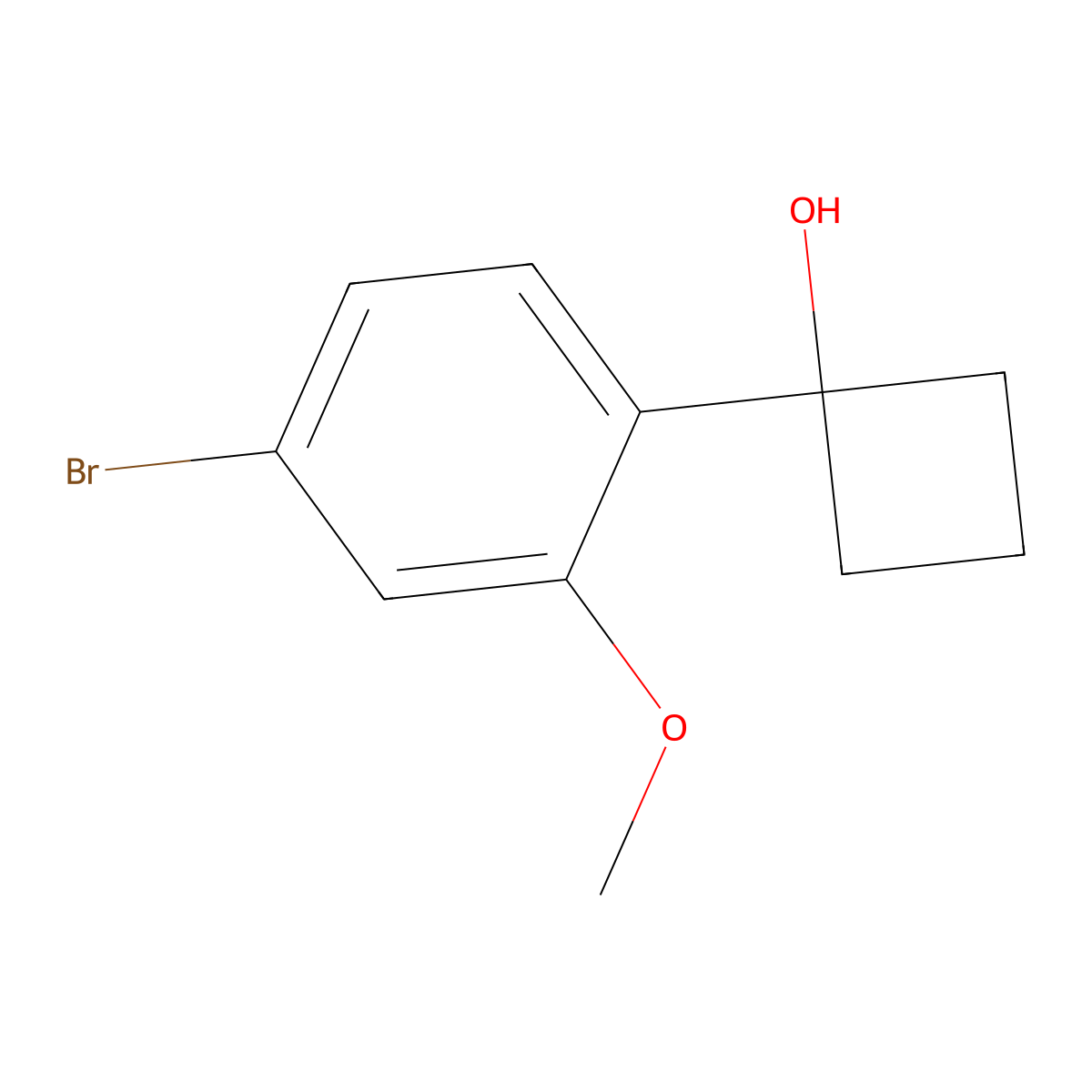 1-(4-Bromo-2-methoxyphenyl)cyclobutanol molecular structure, CAS 1467061-01-3