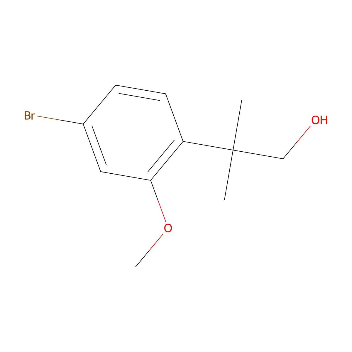 2-(4-Bromo-2-methoxyphenyl)-2-methylpropan-1-ol molecular structure, CAS 1467061-09-1