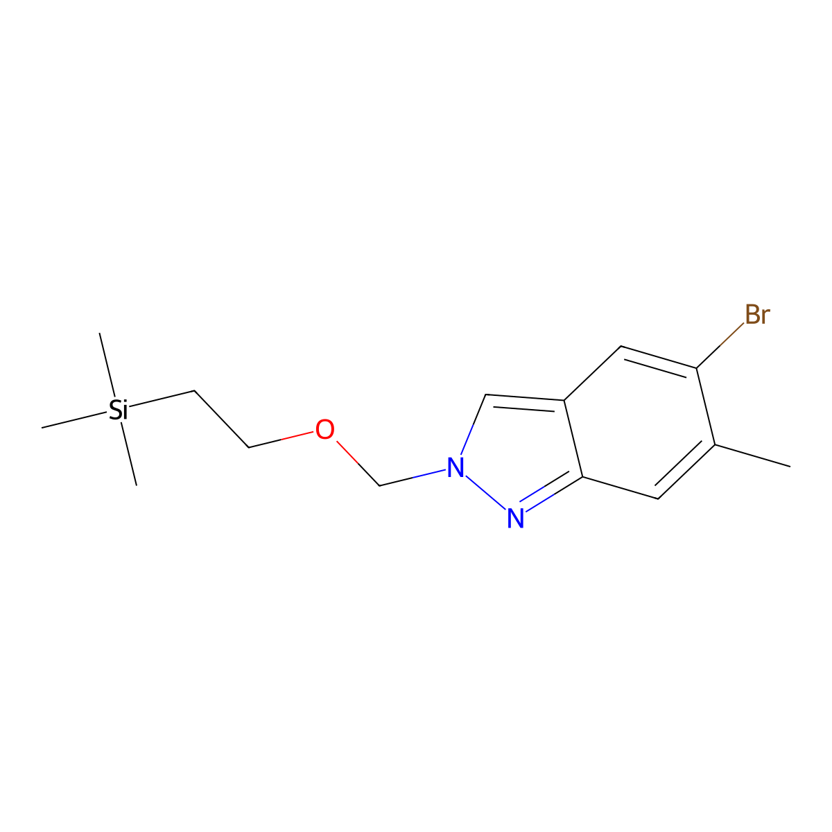 5-Bromo-6-methyl-2-((2-(trimethylsilyl)ethoxy)methyl)-2H-indazole molecular structure, CAS 1467061-52-4