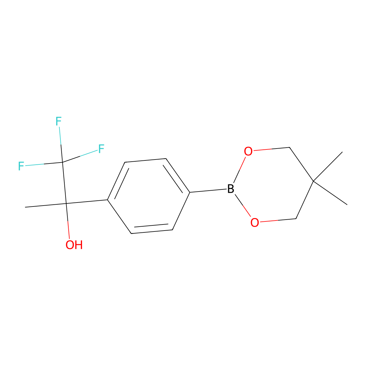2-(4-(5,5-Dimethyl-1,3,2-dioxaborinan-2-yl)phenyl)-1,1,1-trifluoropropan-2-ol molecular structure, CAS 1467061-57-9