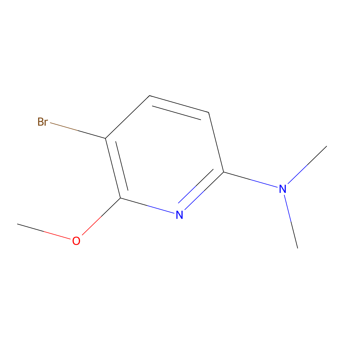 5-bromo-6-methoxy-N,N-dimethylpyridin-2-amine molecular structure, CAS 1467061-96-6