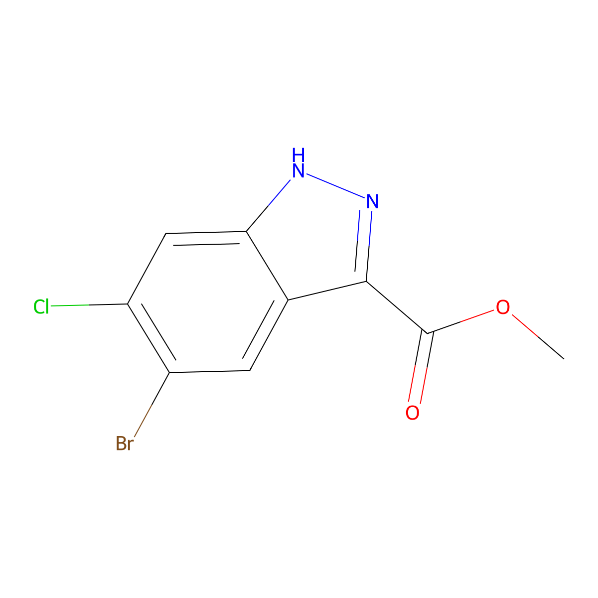 methyl 5-bromo-6-chloro-1H-indazole-3-carboxylate molecular structure, CAS 1467062-19-6