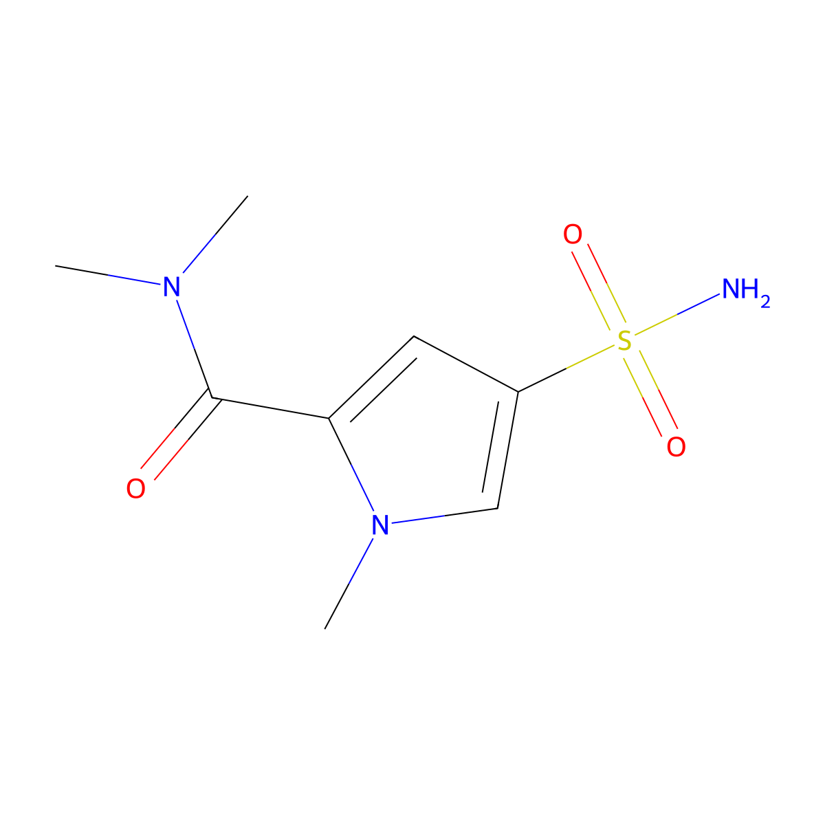 N,N,1-trimethyl-4-sulfamoyl-1H-pyrrole-2-carboxamide molecular structure, CAS 1467071-94-8
