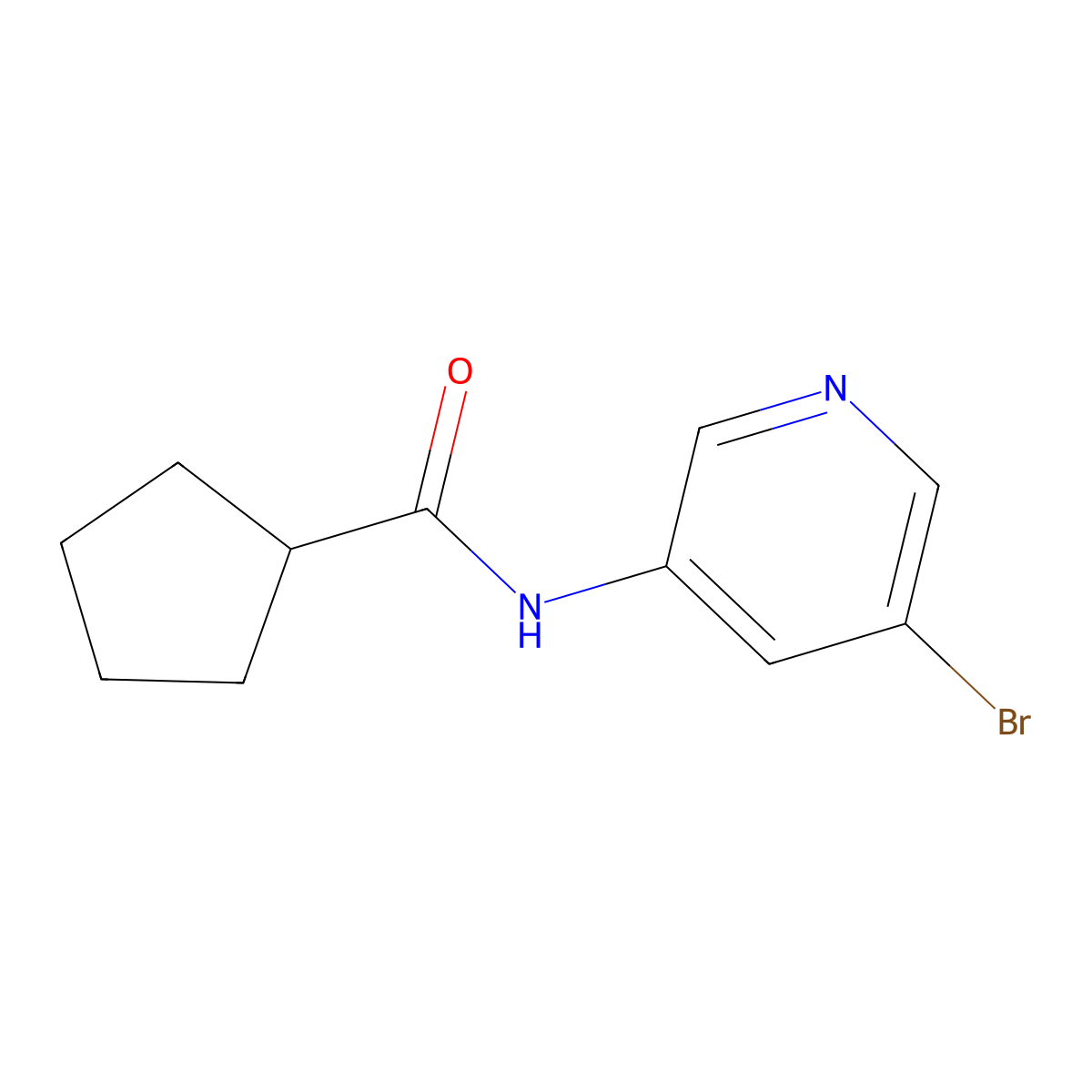 N-(5-bromo-3-pyridinyl)Cyclopentanecarboxamide molecular structure, CAS 1467079-50-0