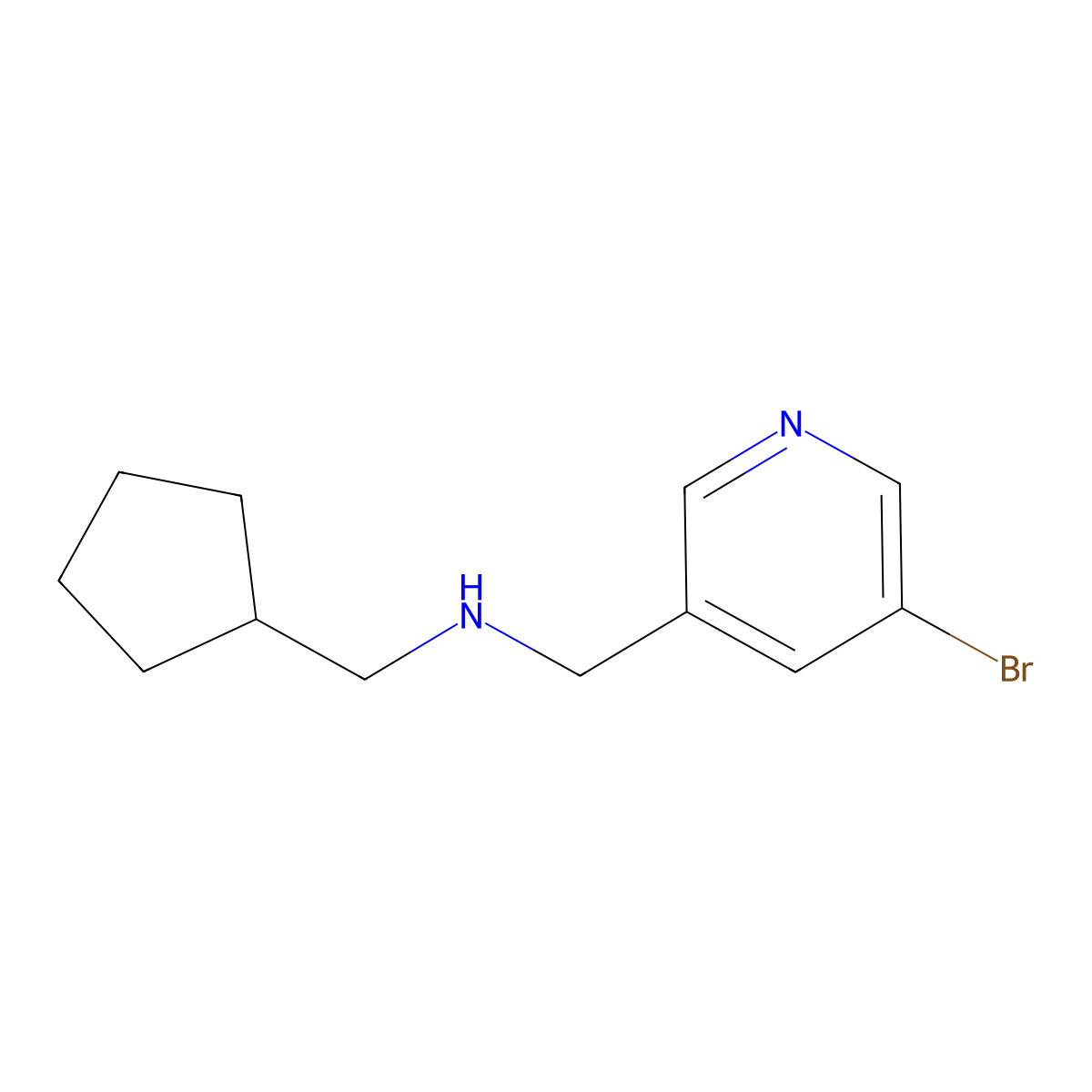 1-(5-bromopyridin-3-yl)-N-(cyclopentylmethyl)methanamine molecular structure, CAS 1467081-77-1