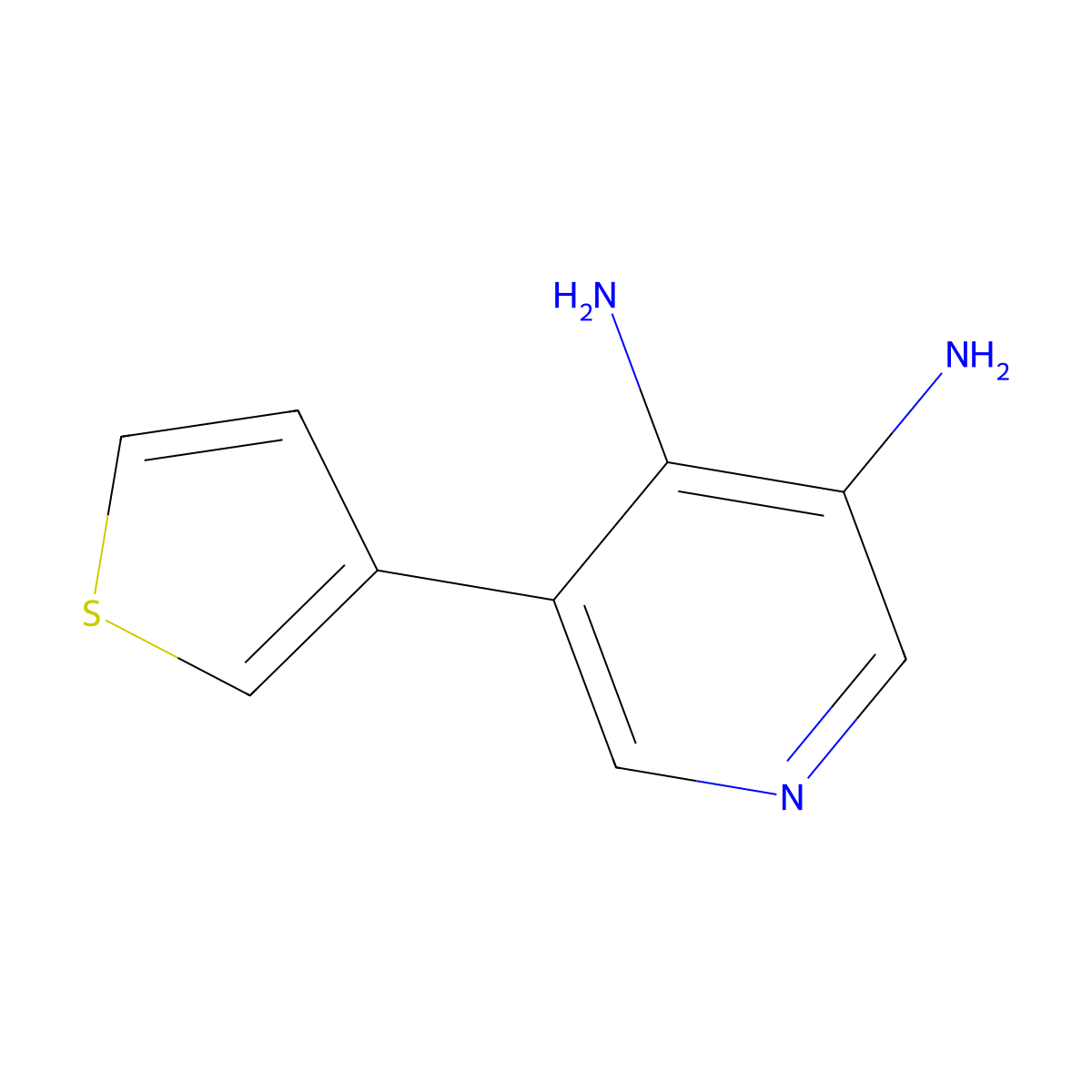 5-(3-thienyl)-3,4-Pyridinediamine molecular structure, CAS 1467082-96-7