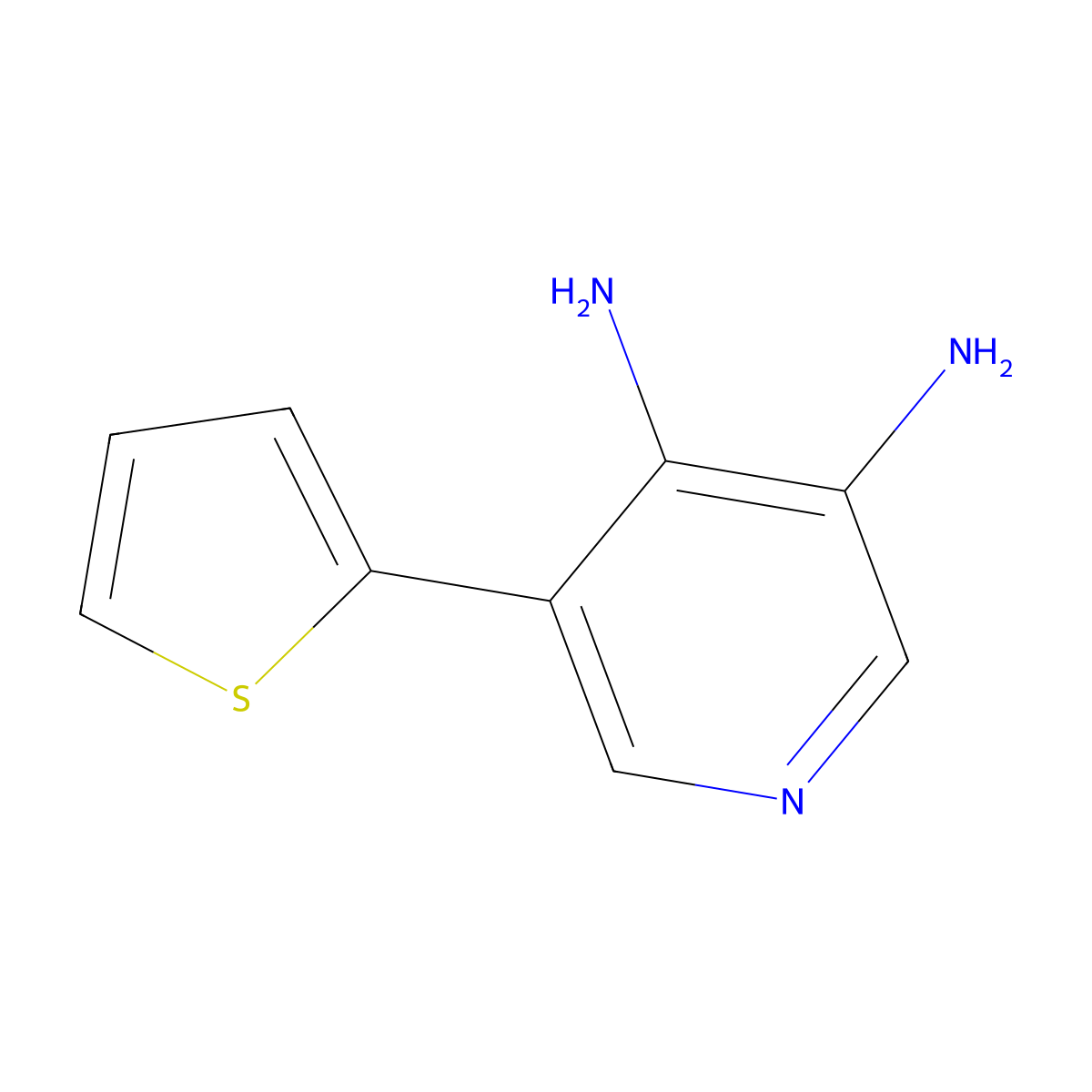 5-(Thiophen-2-yl)pyridine-3,4-diamine molecular structure, CAS 1467083-00-6