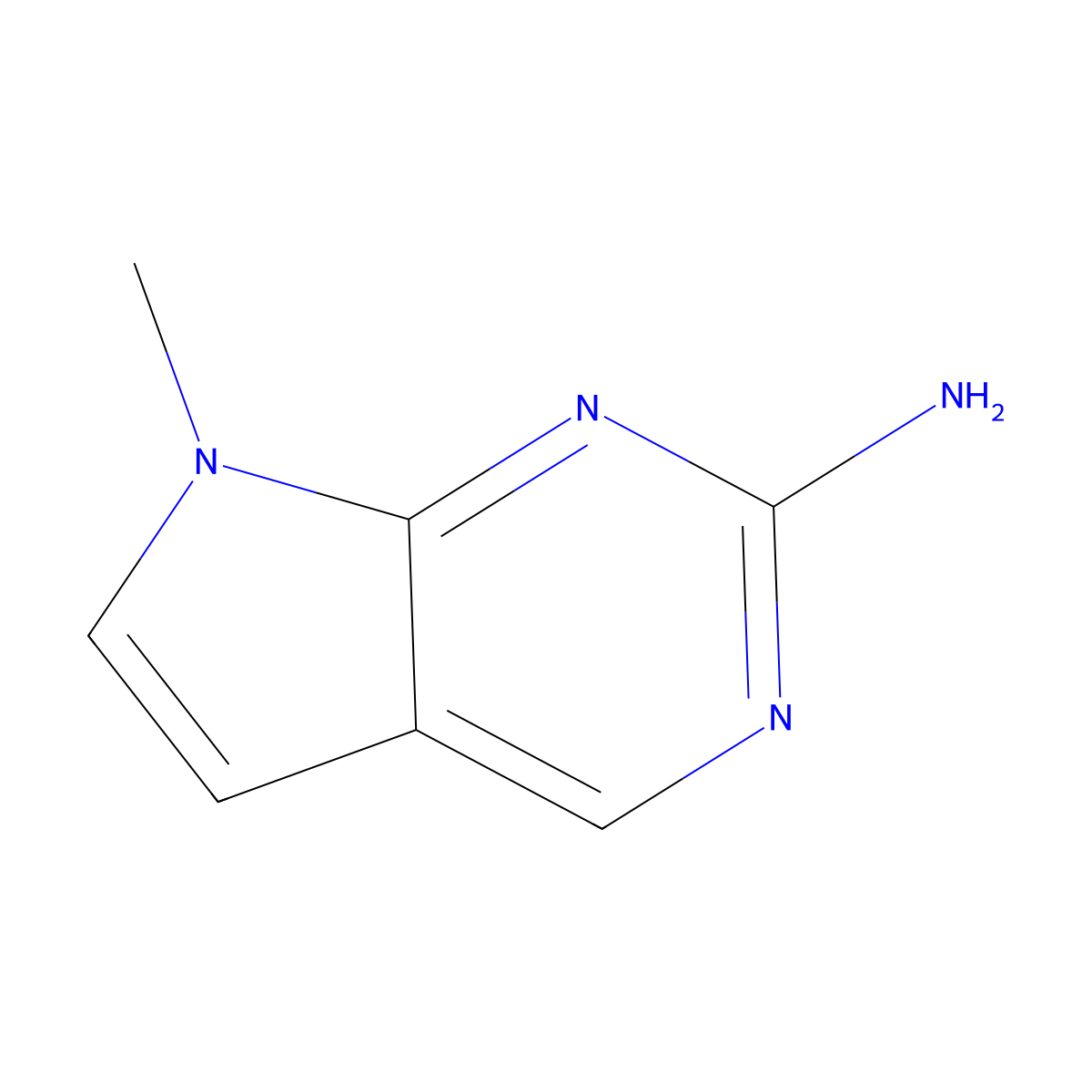 7-Methyl-7H-pyrrolo[2,3-d]pyrimidin-2-amine molecular structure, CAS 1467103-13-4