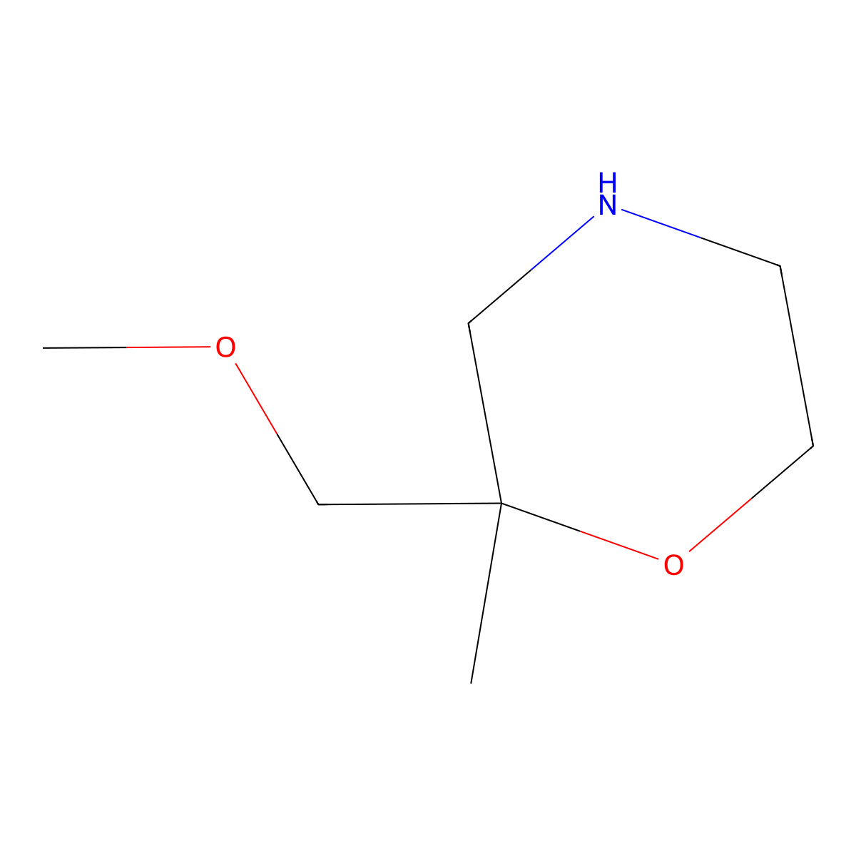2-(Methoxymethyl)-2-methylmorpholine molecular structure, CAS 1467105-42-5