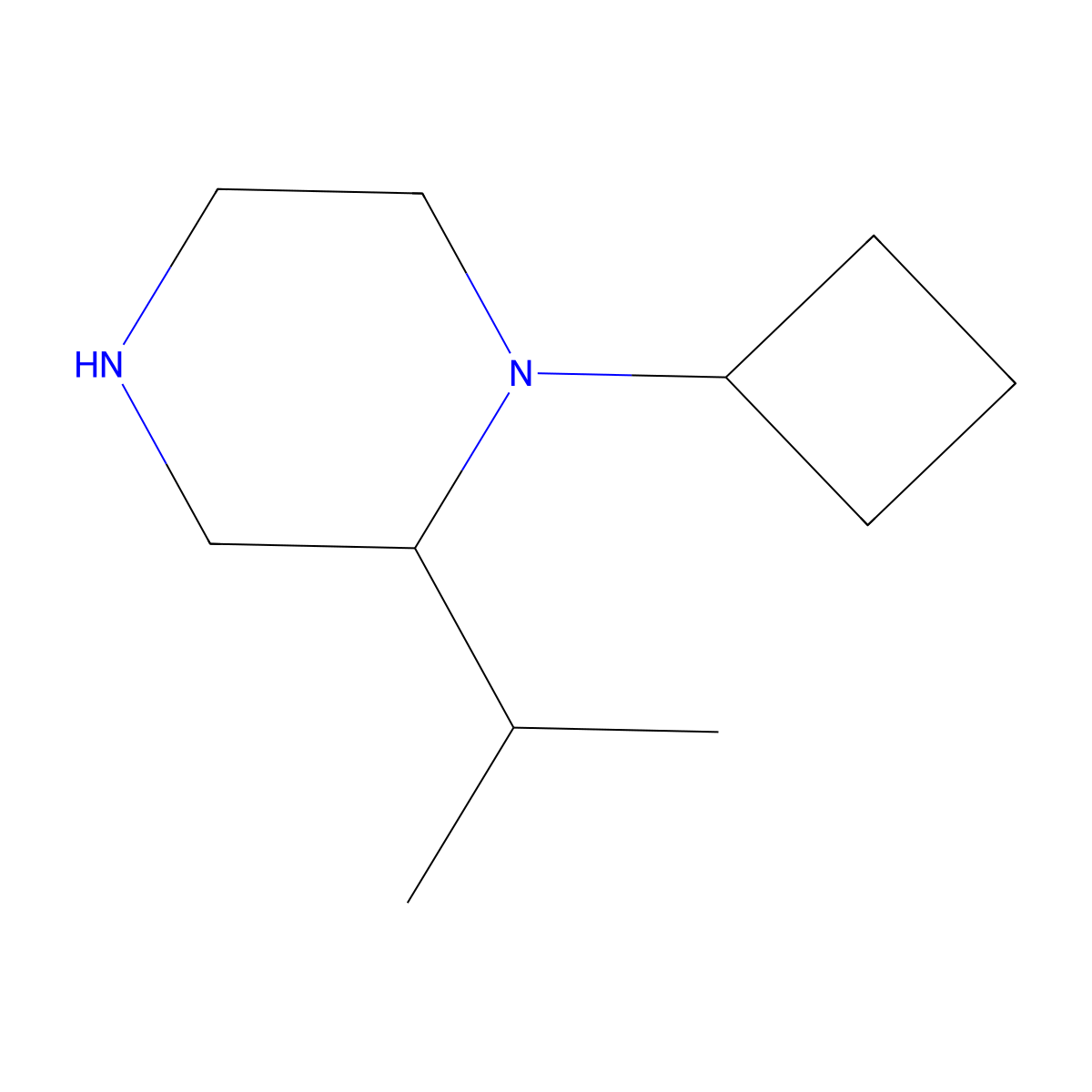 1-Cyclobutyl-2-(propan-2-yl)piperazine molecular structure, CAS 1467123-60-9