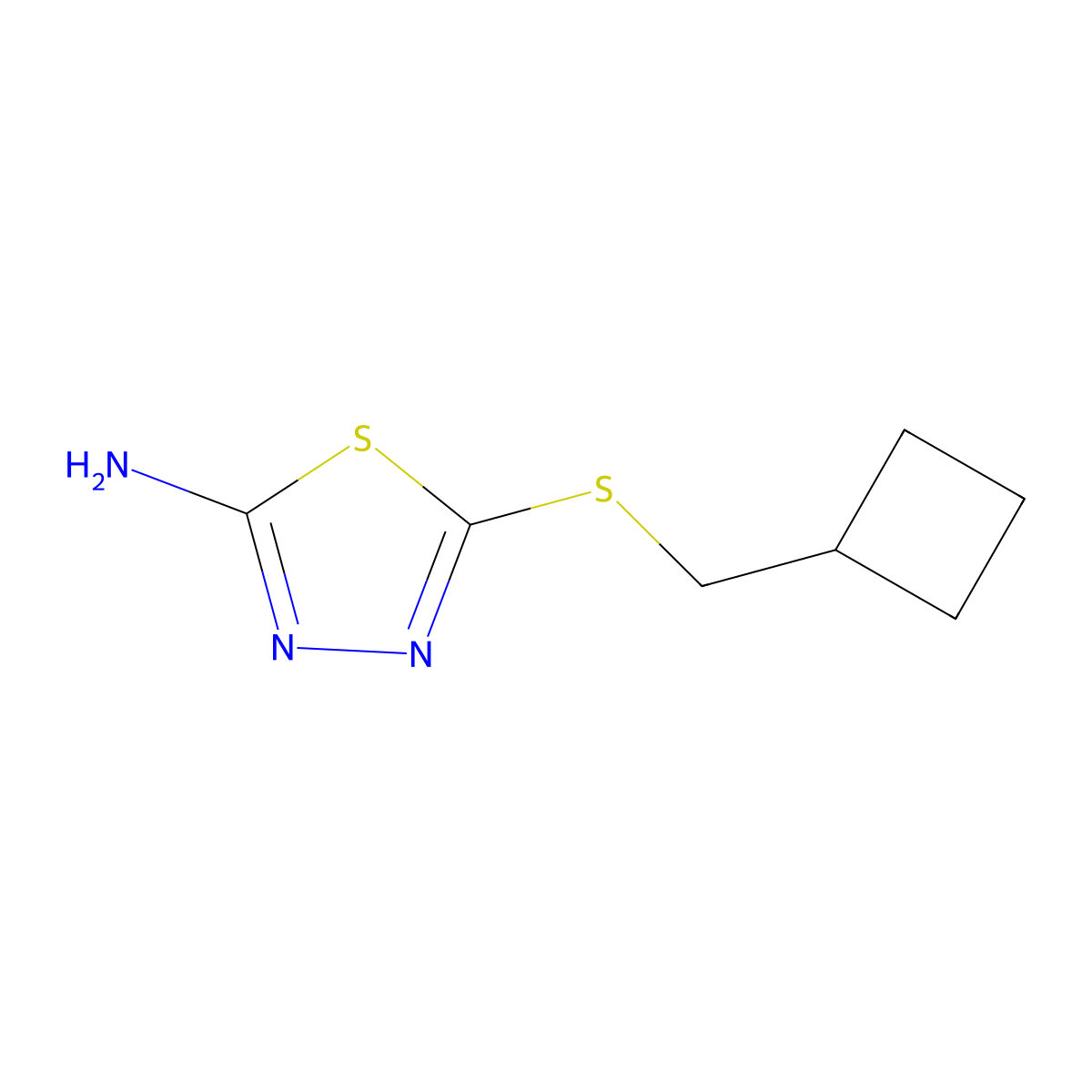 5-[(Cyclobutylmethyl)thio]-1,3,4-thiadiazol-2-amine molecular structure, CAS 1467128-54-6