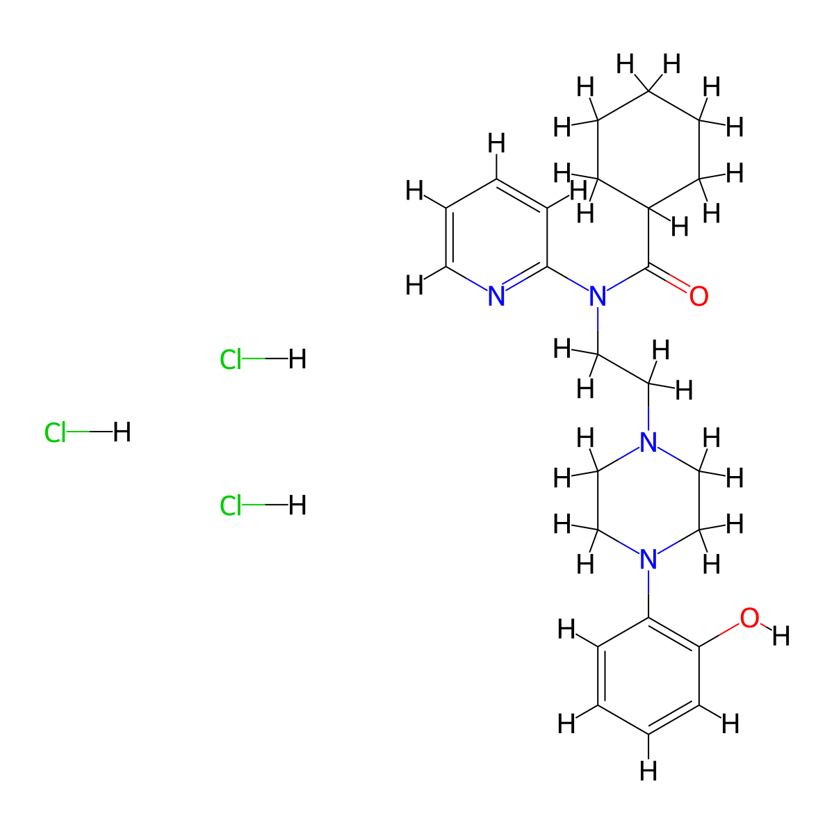 desmethyl-WAY 100635 trihydrochloride molecular structure, CAS 146715-34-6