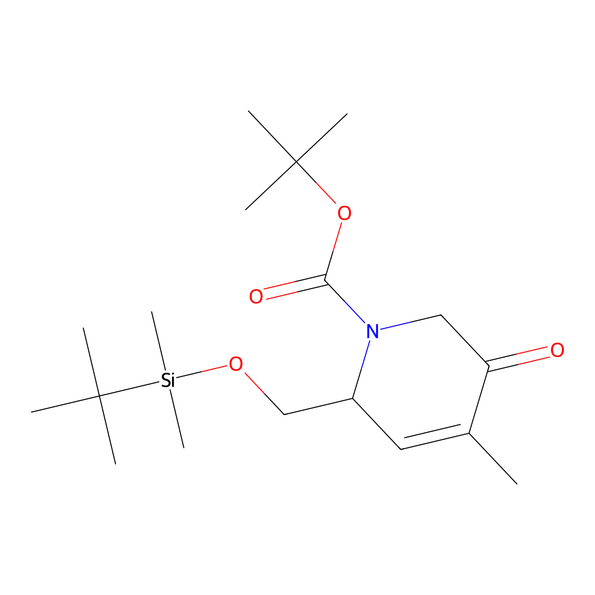 tert-Butyl (6S)-6-{[(tert-butyldimethylsilyl)oxy]methyl}-4-methyl-3-oxo-1,2,3,6-tetrahydropyridine-1-carboxylate molecular structure, CAS 1467157-44-3