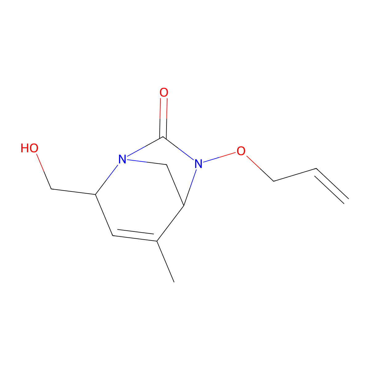 (2S,5R)-2-(hydroxymethyl)-4-methyl-6-(prop-2-en-1-yloxy)-1,6-diazabicyclo[3.2.1]oct-3-en-7-one molecular structure, CAS 1467157-50-1