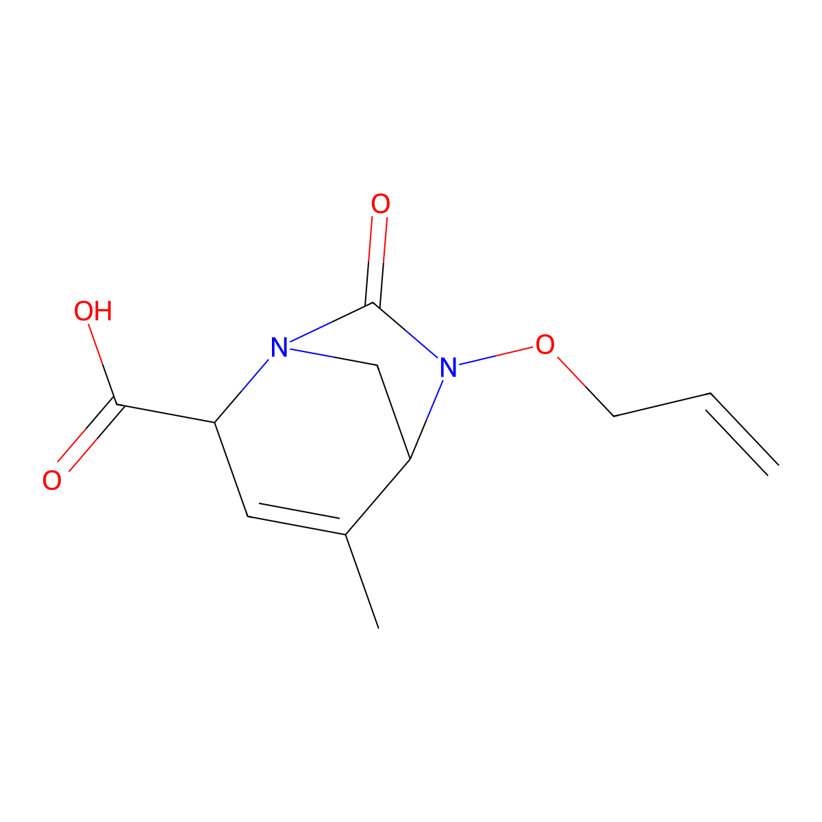 (2S,5R)-4-methyl-7-oxo-6-(prop-2-en-1-yloxy)-1,6-diazabicyclo[3.2.1]oct-3-ene-2-carboxylic acid molecular structure, CAS 1467157-51-2
